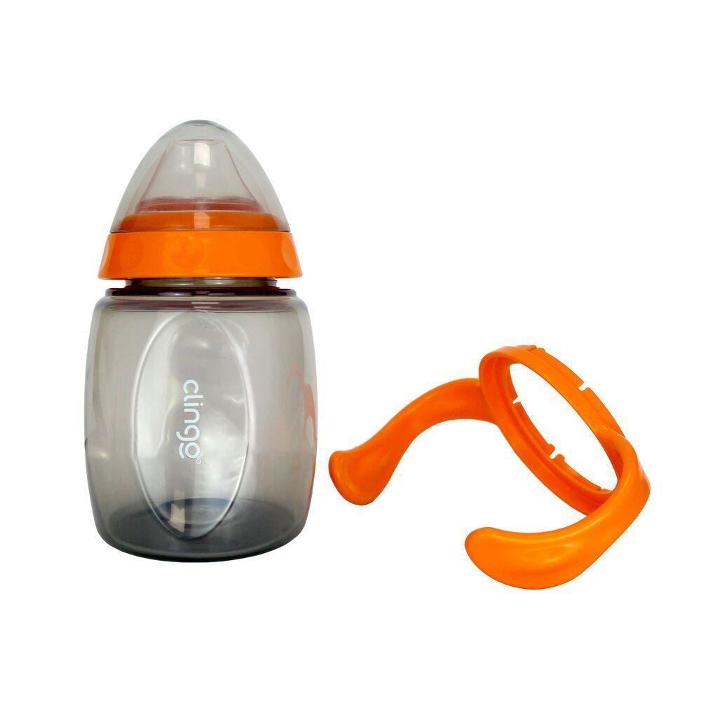 Copo De Transição Bebês Com Alça Dupla Bico Em Silicone Macio Anti-vazamento Laranja - 2