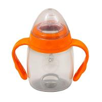 Copo De Transição Bebês Com Alça Dupla Bico Em Silicone Macio Anti-vazamento Laranja - 1