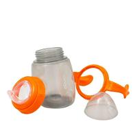Copo De Transição Bebês Com Alça Dupla Bico Em Silicone Macio Anti-vazamento Laranja - 3