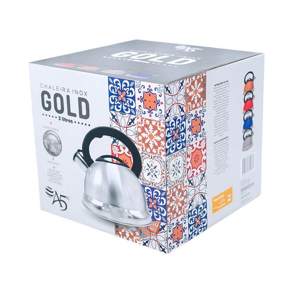 Chaleira Em Inox Com Apito E Fundo Duplo à Indução Prata - 2