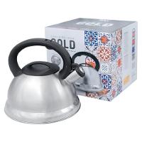 Chaleira Em Inox Com Apito E Fundo Duplo à Indução Prata