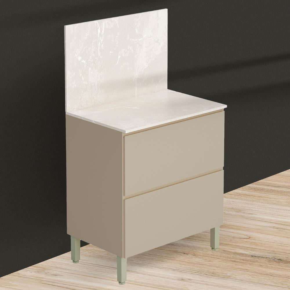 Balcão De Cozinha Com Tampo 80cm 1 Porta Minsk K02 Vanilla - Mpozenato - 2