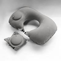 Travesseiro Almofada De Pescoço Inflável E Portátil - Cinza - 2