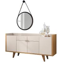 Balcão Buffet Sinfonia Com Espelho Adnet 54cm H01 Off White-cinamomo - Mpozenato - 1
