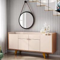 Balcão Buffet Sinfonia Com Espelho Adnet 54cm H01 Off White-cinamomo - Mpozenato - 2