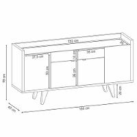 Balcão Buffet Sinfonia Com Espelho Adnet 54cm H01 Off White-cinamomo - Mpozenato