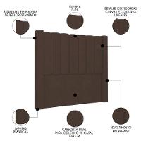 Cabeceira Casal Cama Box 140cm Claire I02 Veludo Marrom - Mpozenato - 3