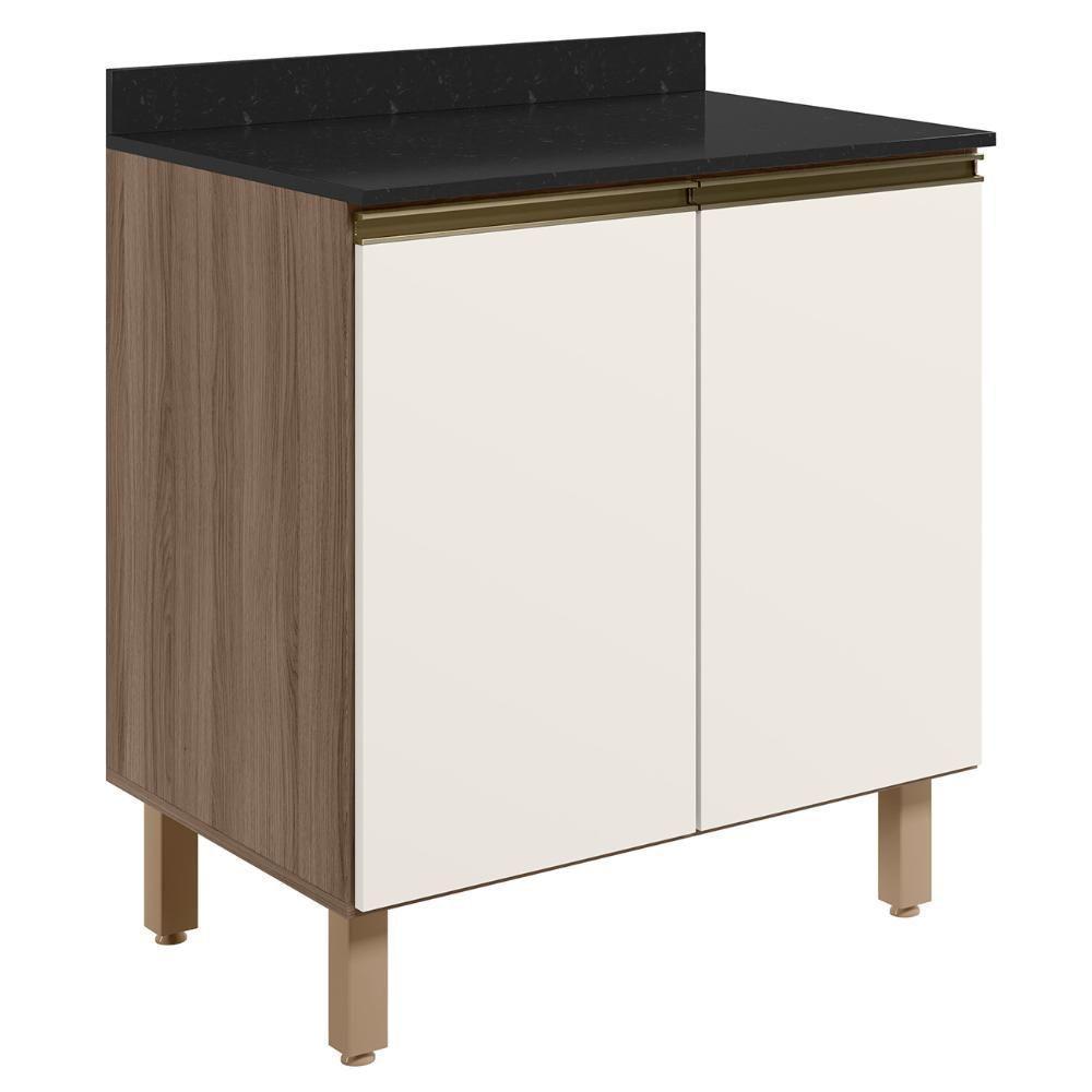 Balcão Para Cooktop Com Tampo 80cm Maly N03 Carvalho-off White - Mpozenato - 1