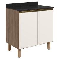 Balcão Para Cooktop Com Tampo 80cm Maly N03 Carvalho-off White - Mpozenato - 1