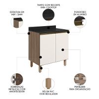 Balcão Para Cooktop Com Tampo 80cm Maly N03 Carvalho-off White - Mpozenato - 2