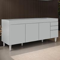 Balcão De Cozinha Para Pia 180cm 4 Portas Sem Tampo Dallas Cinza Claro - Lumil - 2