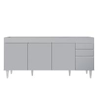 Balcão De Cozinha Para Pia 180cm 4 Portas Sem Tampo Dallas Cinza Claro - Lumil - 6