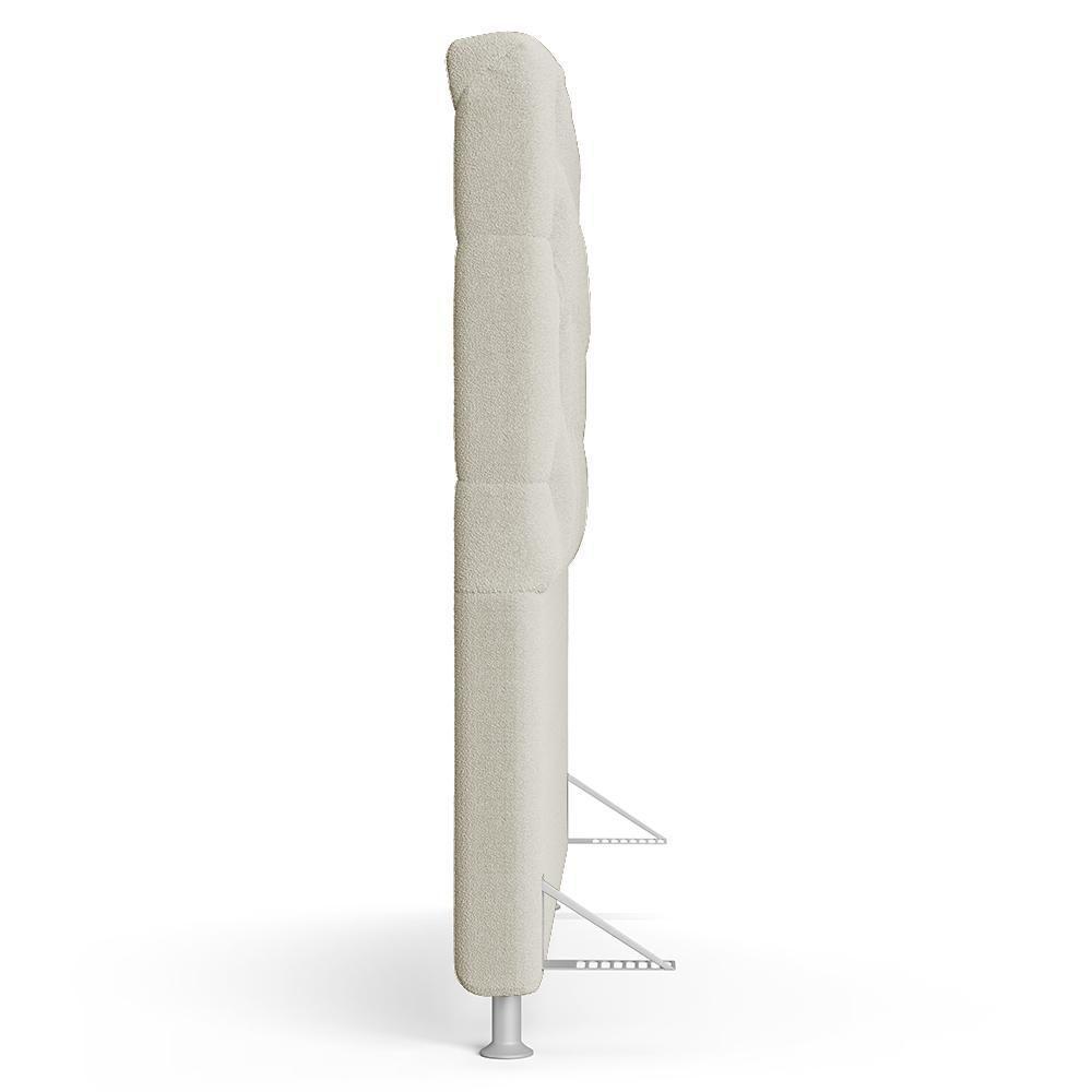 Cabeceira Casal King Cama Box 195cm Cristal C16 Boucle Bege - Mpozenato - 7