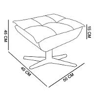 Kit 2 Puffs Decorativos Sala De Estar Giratória Cromada Opla Suede Marrom - Ibiza - 3
