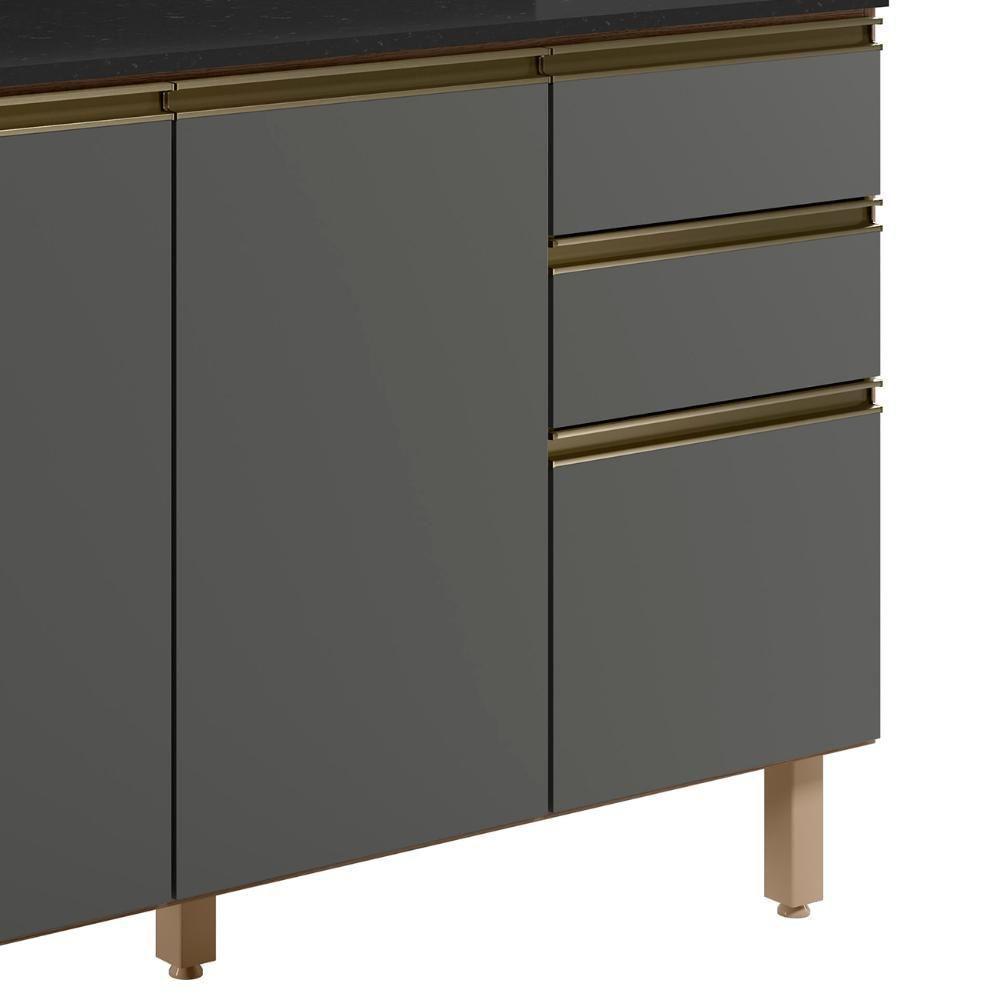 Balcão De Cozinha Com Pia Inox 120cm Maly N03 Carvalho-grafite - Mpozenato - 5