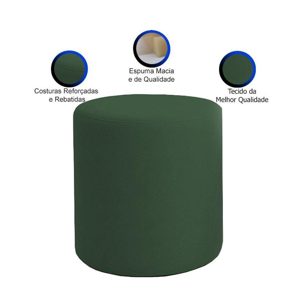 Puff Beca Cilindro Suede Live - 7 Decor Verde Escuro - 2
