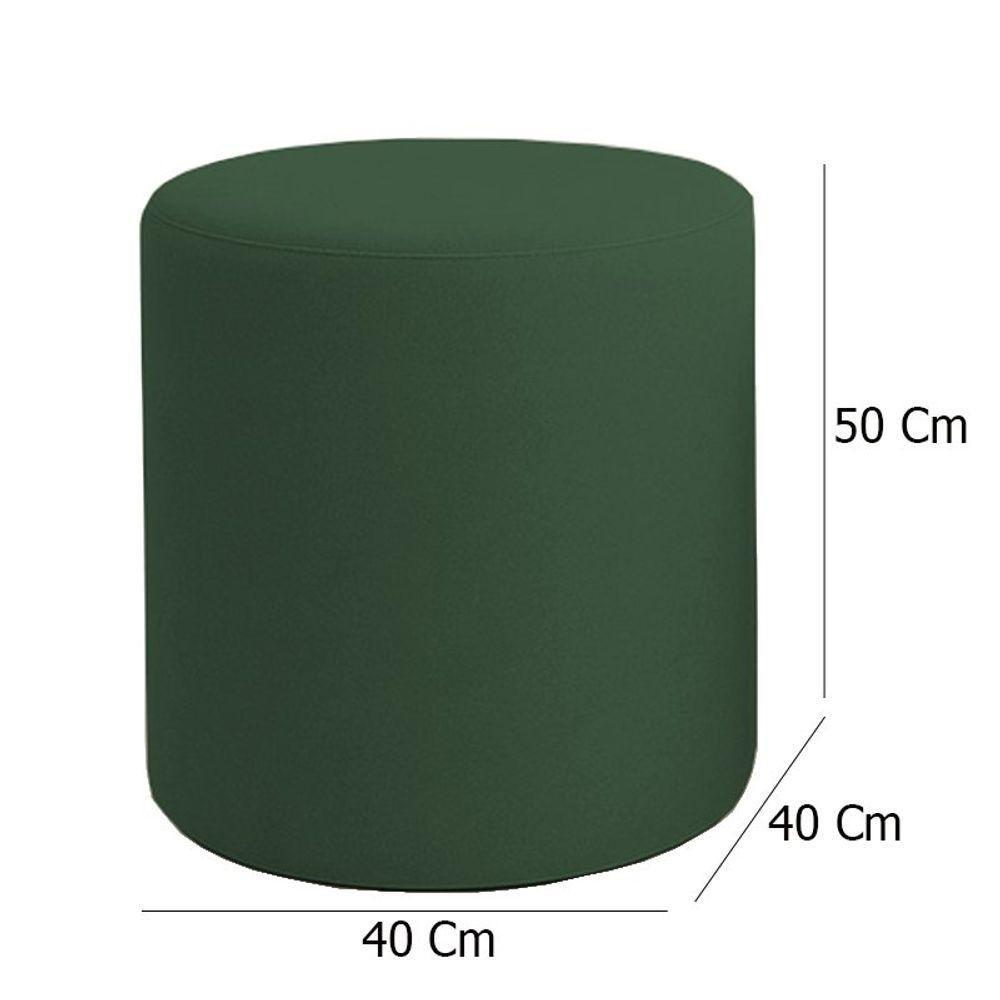 Puff Beca Cilindro Suede Live - 7 Decor Verde Escuro - 4