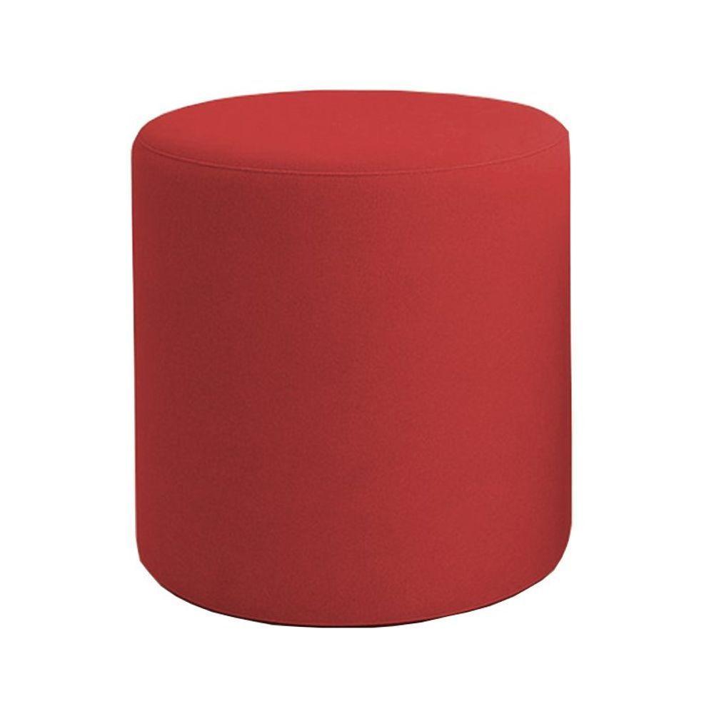 Puff Beca Cilindro Suede Live - 7 Decor Vermelho - 1
