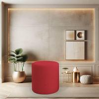 Puff Beca Cilindro Suede Live - 7 Decor Vermelho - 2