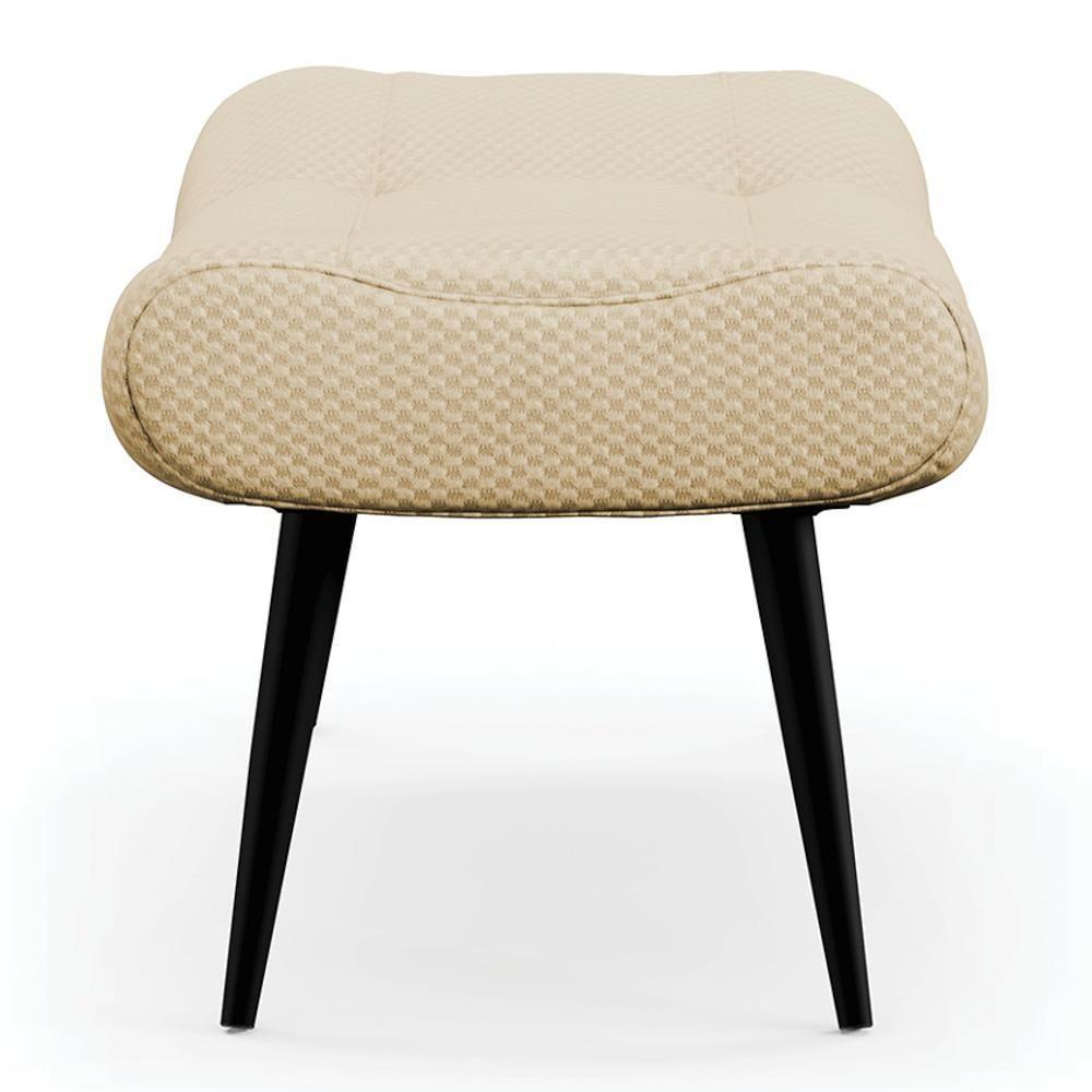 Puff Decorativo Para Sala De Estar Pés Palito Lord Veludo Luxo Off White - Ibiza - 6