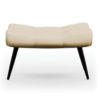 Puff Decorativo Para Sala De Estar Pés Palito Lord Veludo Luxo Off White - Ibiza - 7