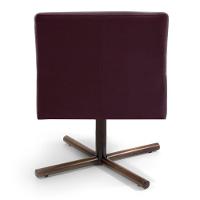 Poltrona Decorativa Giratória Base Xis Madeira Angel Veludo C-292 Uva - Domi - 2