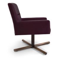 Poltrona Decorativa Giratória Base Xis Madeira Angel Veludo C-292 Uva - Domi