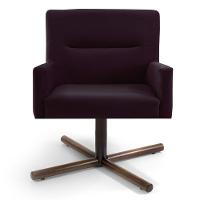 Poltrona Decorativa Giratória Base Xis Madeira Angel Veludo C-292 Uva - Domi - 5