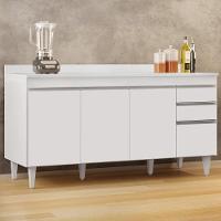 Balcão Gabinete Para Pia Com Tampo 160cm Arkansas Branco - Lumil - 2