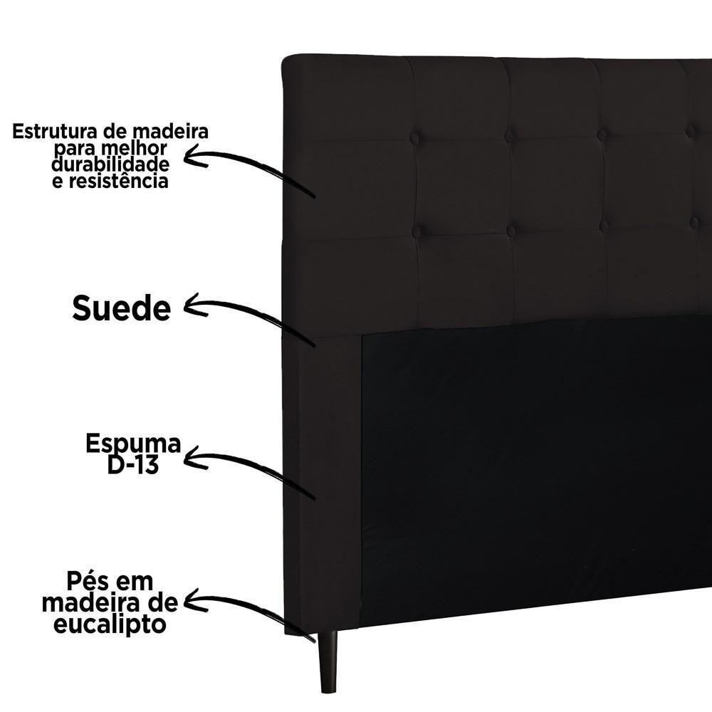 Cabeceira Cama Box Casal 140cm Luna I02 Suede Marrom - Mpozenato - 3