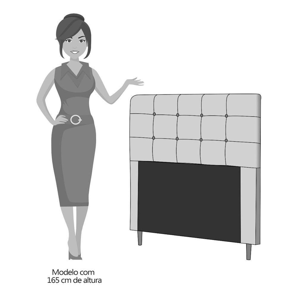 Cabeceira Cama Box Casal 140cm Luna I02 Suede Marrom - Mpozenato - 4