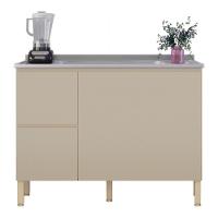 Balcão De Cozinha Com Pia Inox 120cm Minsk K02 Vanilla - Mpozenato - 1