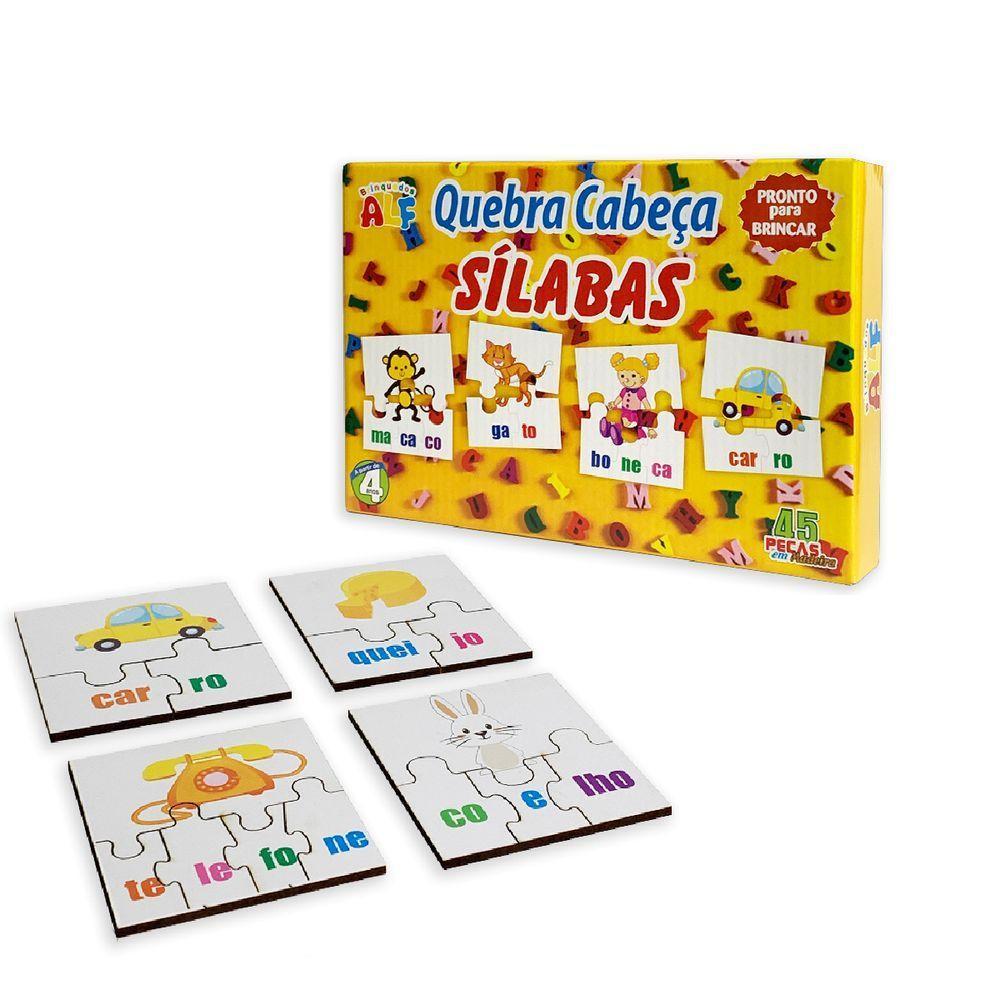 Kit Completo 3 Quebra Cabeça Infantil Divertido Em Madeira Kit 2 - 4
