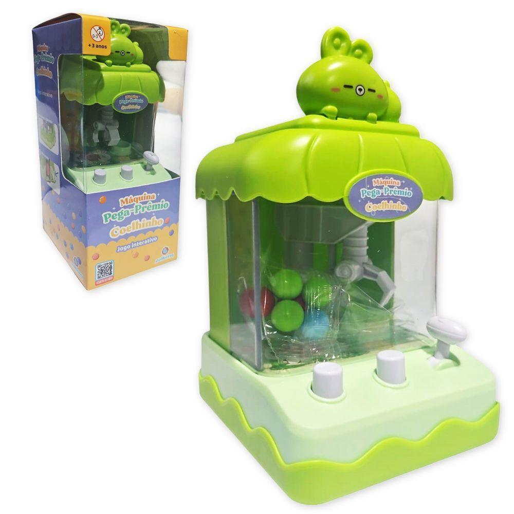 Mini Máquina De Bola Pega Premio Jogo Com Garra Divertido Coelho Verde - 1