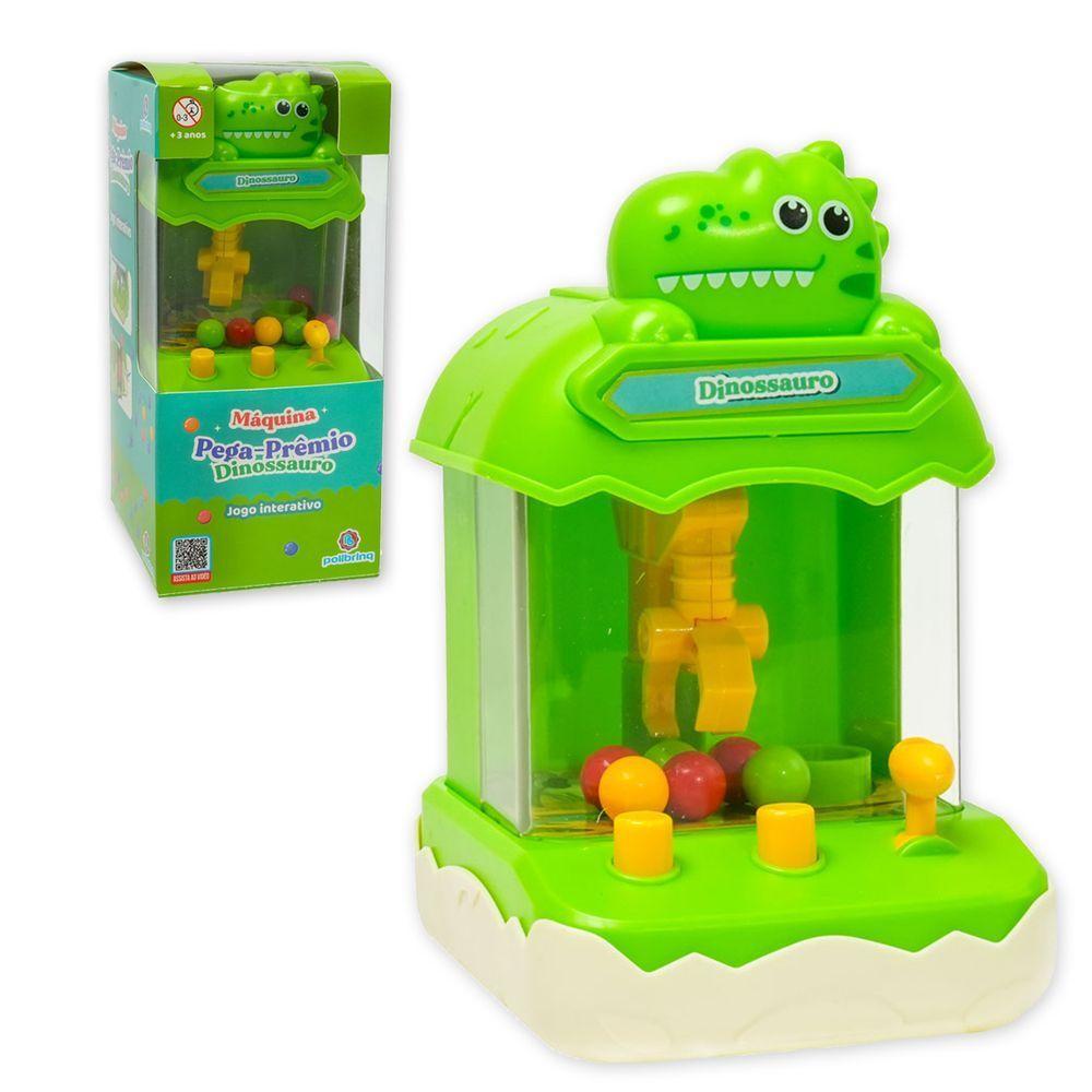 Mini Máquina De Bola Pega Premio Jogo Com Garra Divertido Dino Verde - 1