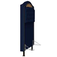 Cabeceira Cama Box Solteiro 90cm Com Tachas Imperial Veludo J02 Azul - Mpozenato - 6