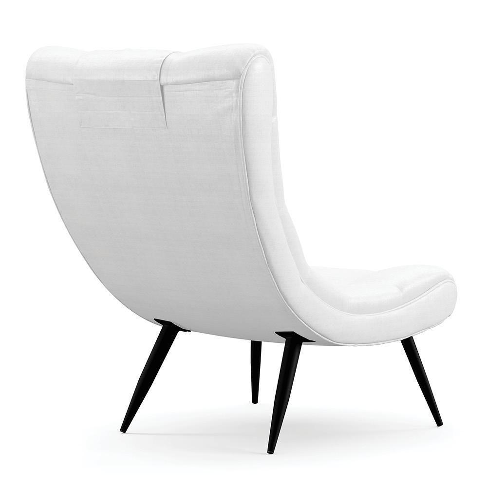 Poltrona Decorativa Para Sala De Estar Com Almofada E Pés Palito Lord Facto Dunas Branco - Ibiza - 8