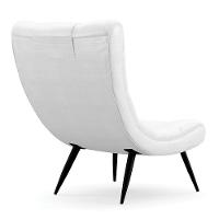 Poltrona Decorativa Para Sala De Estar Com Almofada E Pés Palito Lord Facto Dunas Branco - Ibiza - 8