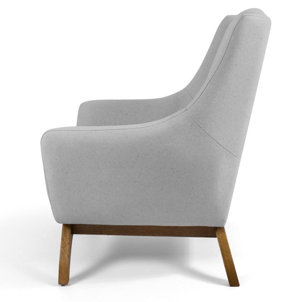 Poltrona Decorativa Base Manu Madeira Juliet Linho D-315 Cinza Claro - Domi - 3