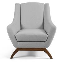 Poltrona Decorativa Base Manu Madeira Juliet Linho D-315 Cinza Claro - Domi - 2