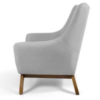 Poltrona Decorativa Base Manu Madeira Juliet Linho D-315 Cinza Claro - Domi - 3