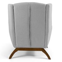 Poltrona Decorativa Base Manu Madeira Juliet Linho D-315 Cinza Claro - Domi - 5