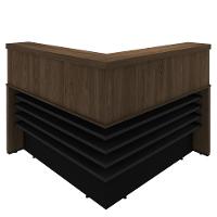 Balcão De Atendimento Em L Tamburato A06 Marrom-preto - Mpozenato - 1