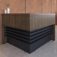 Balcão De Atendimento Em L Tamburato A06 Marrom-preto - Mpozenato - 2