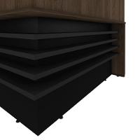 Balcão De Atendimento Em L Tamburato A06 Marrom-preto - Mpozenato - 7