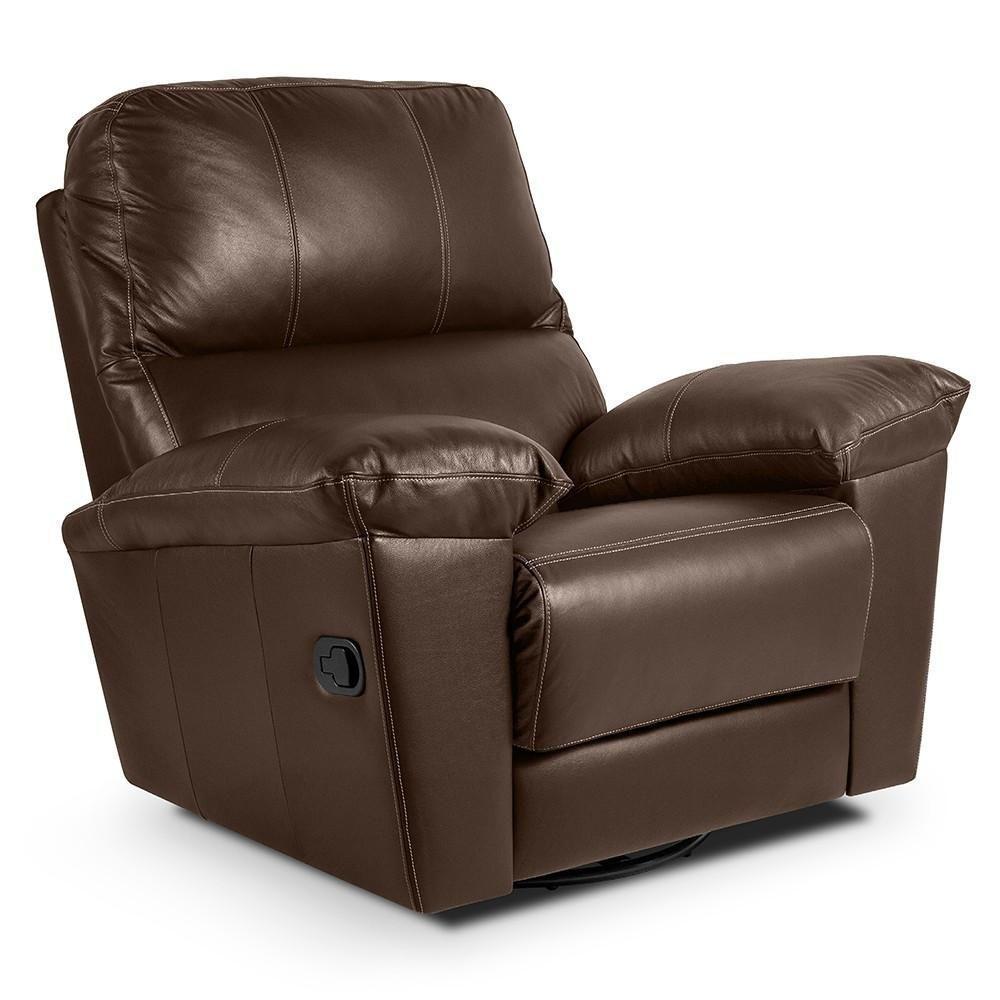 Poltrona Do Papai Reclinável Retrátil Félix L07 Couro Marrom Café - Mpozenato - 1