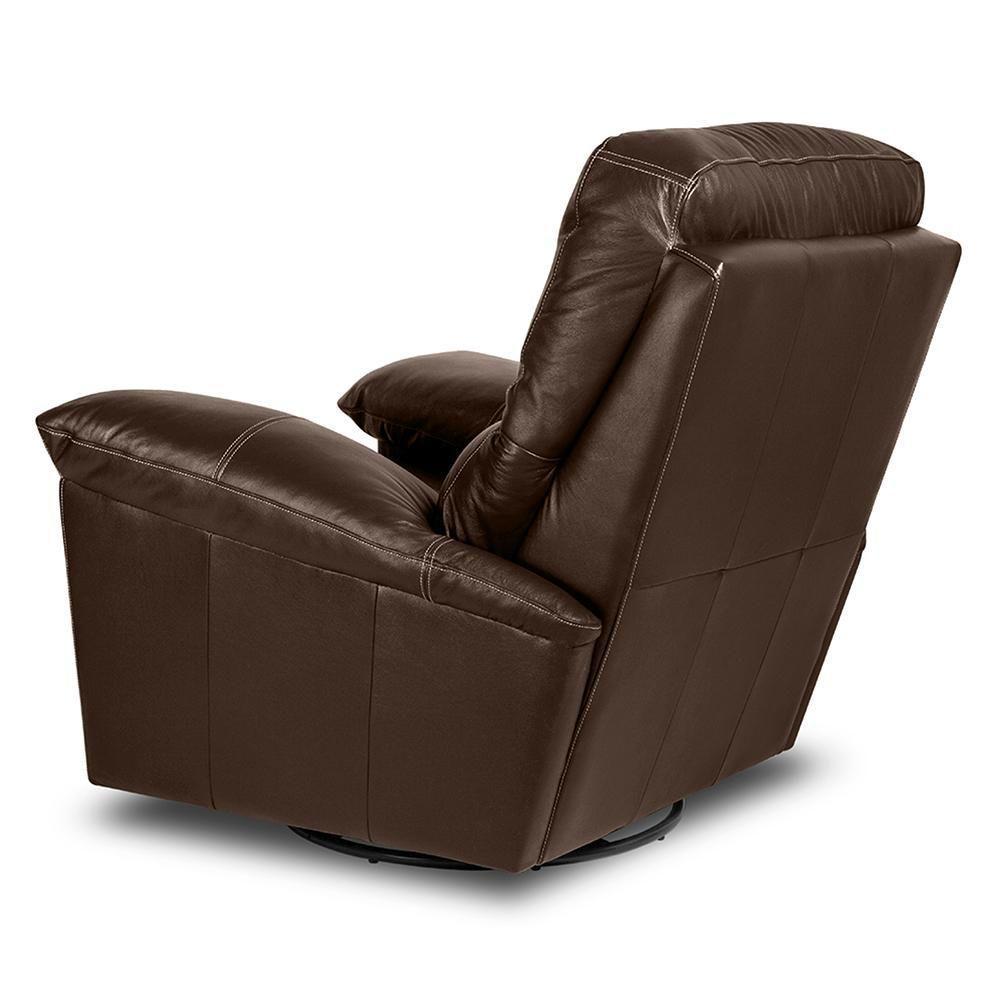 Poltrona Do Papai Reclinável Retrátil Félix L07 Couro Marrom Café - Mpozenato - 6