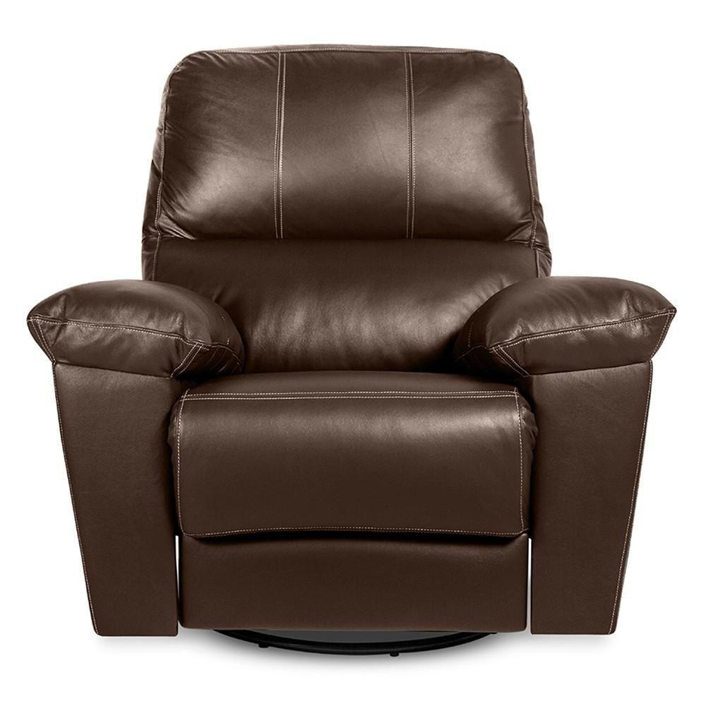 Poltrona Do Papai Reclinável Retrátil Félix L07 Couro Marrom Café - Mpozenato - 7
