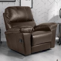 Poltrona Do Papai Reclinável Retrátil Félix L07 Couro Marrom Café - Mpozenato - 2