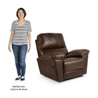 Poltrona Do Papai Reclinável Retrátil Félix L07 Couro Marrom Café - Mpozenato - 5